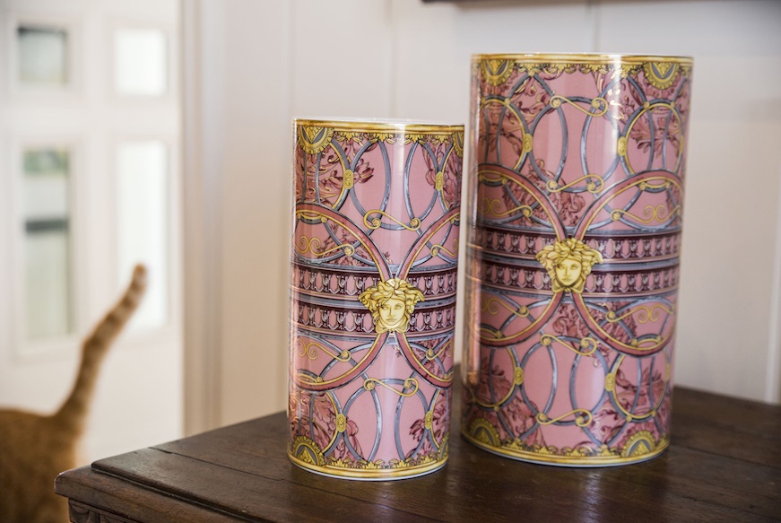 Vase La scala del Palazzo porcelain pink Versace