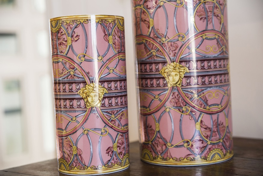 Vase La scala del Palazzo porcelain pink Versace