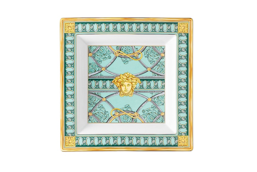 Coppa quadra La scala del Palazzo porcellana verde Versace