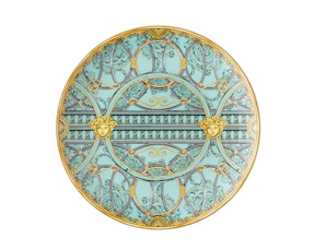 Dessert plate La scala del Palazzo porcelain green Versace