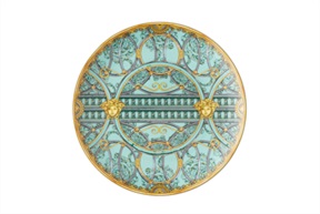 Dessert plate La scala del Palazzo porcelain green Versace