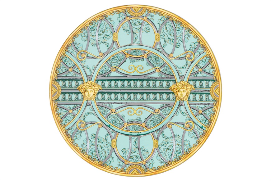 Charger plate La scala del Palazzo porcelain green Versace