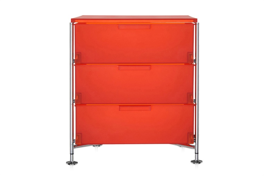 Container Mobil steel three drawers orange Kartell