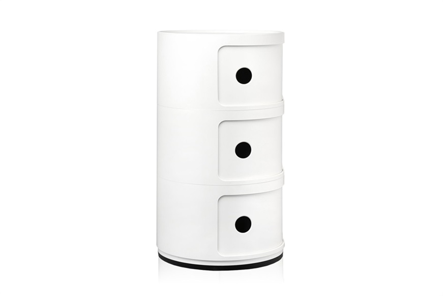 Cassettiera Componibile a tre elementi colore bianco Kartell