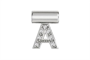 Charm SeiMia silver A letter with zircons Nomination