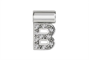 Charm SeiMia silver B letter with zircons Nomination