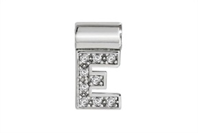 Charm SeiMia silver E letter with zircons Nomination
