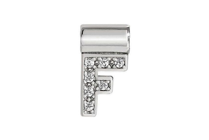 Charm SeiMia silver F letter with zircons Nomination