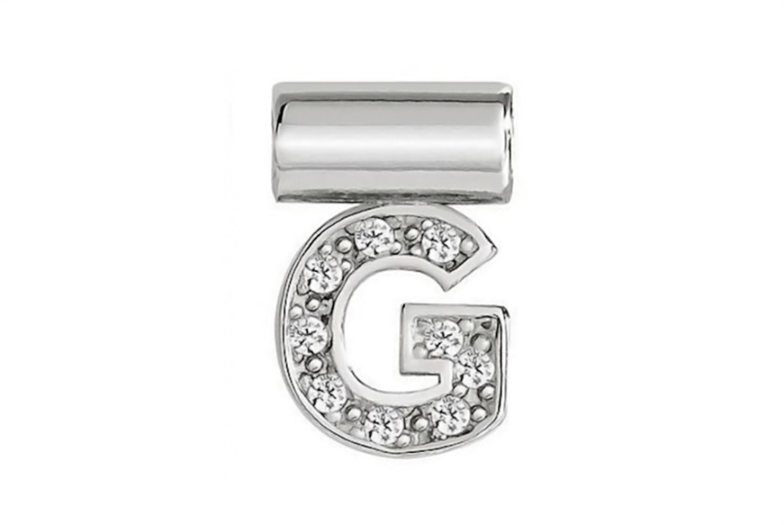 Charm SeiMia silver G letter with zircons Nomination