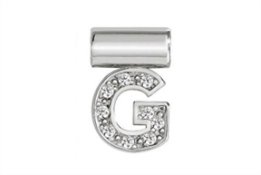 Charm SeiMia silver G letter with zircons Nomination
