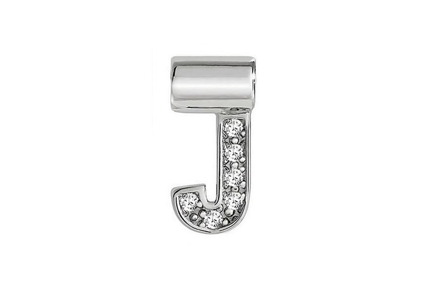 Charm SeiMia silver J letter with zircons Nomination