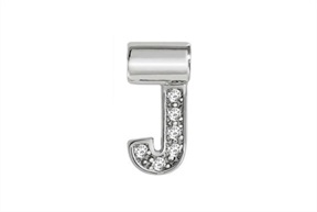 Charm SeiMia silver J letter with zircons Nomination