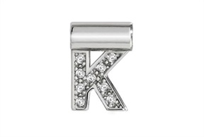Charm SeiMia silver K letter with zircons Nomination