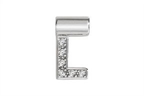 Charm SeiMia silver L letter with zircons Nomination