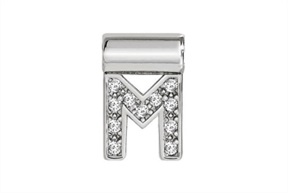 Charm SeiMia silver M letter with zircons Nomination