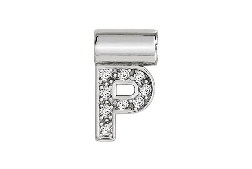 Charm SeiMia silver P letter with zircons Nomination