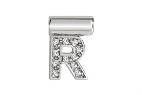 Charm SeiMia silver R letter with zircons Nomination