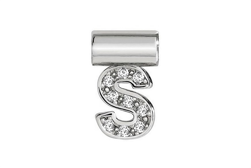 Charm SeiMia silver S letter with zircons Nomination