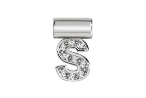 Charm SeiMia silver S letter with zircons Nomination