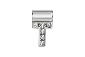 Charm SeiMia silver T letter with zircons Nomination
