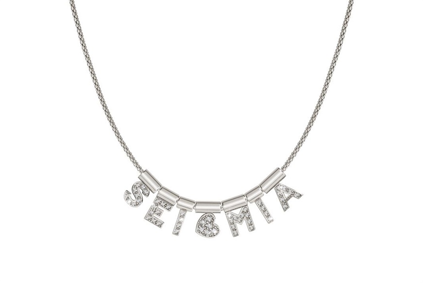 Charm SeiMia silver T letter with zircons Nomination