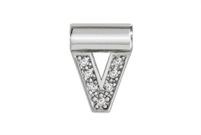 Charm SeiMia silver V letter with zircons Nomination