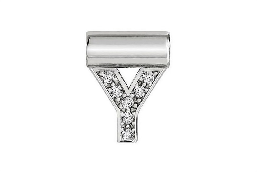 Charm SeiMia silver Y letter with zircons Nomination