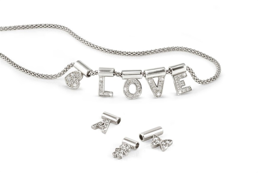 Charm SeiMia silver Y letter with zircons Nomination