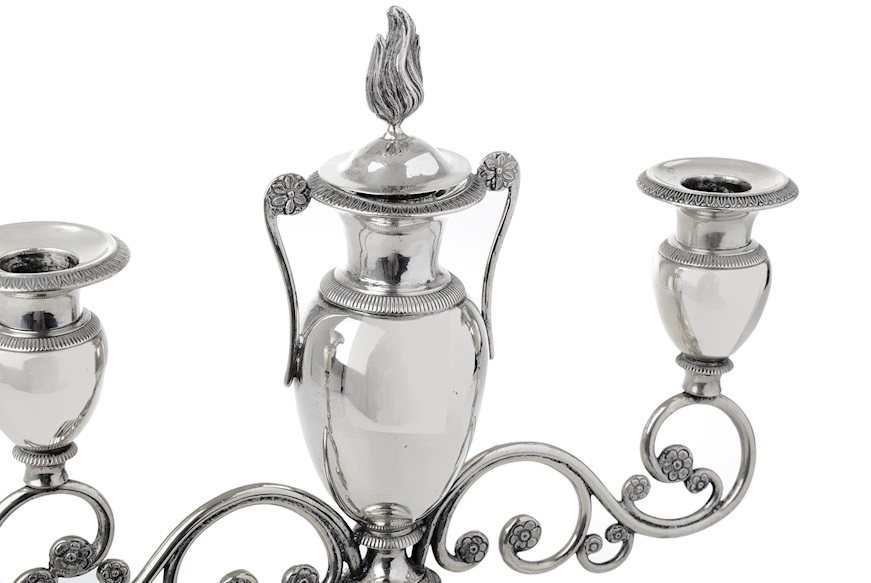 Coppia di candelabri argento 850 grammi Genova (ITA) 1824-1873 Selezione Zanolli