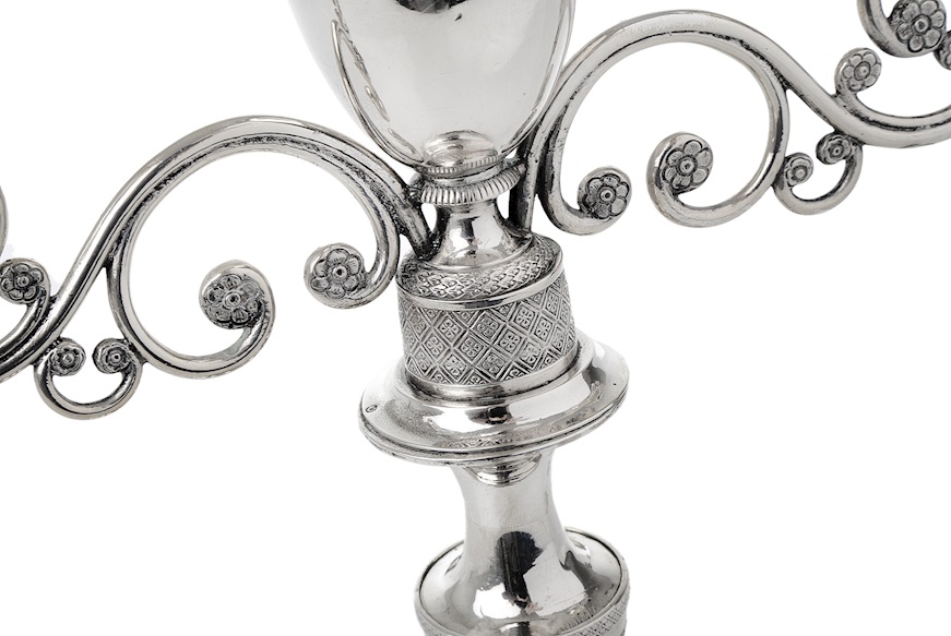 Coppia di candelabri argento 850 grammi Genova (ITA) 1824-1873 Selezione Zanolli