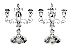 Coppia di candelabri argento Genova (ITA) 1824-1873 Selezione Zanolli