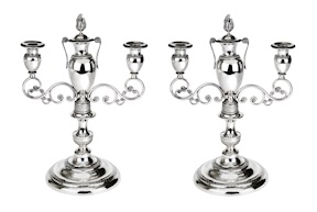 Coppia di candelabri argento Genova (ITA) 1824-1873