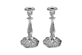 Coppia di candelieri argento 500 grammi Sheffield (GB) 1838-1839 Selezione Zanolli