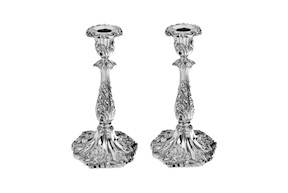 Coppia di candelieri argento Sheffield (GB) 1838-1839 Selezione Zanolli