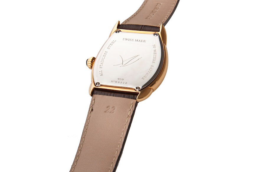 Orologio da polso uomo acciaio con cinturino in pelle Aerowatch