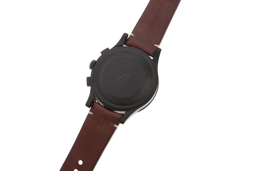 Chronograph steel with leather strap Aerowatch