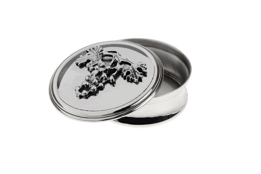 Pill box silver with grape decoration Selezione Zanolli