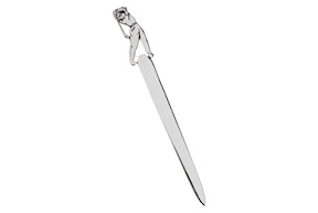 Paper knife silver with golf player Selezione Zanolli