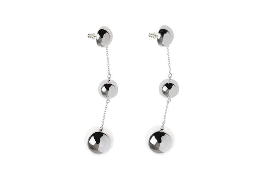 Earrings silver with shiny spheres Selezione Zanolli