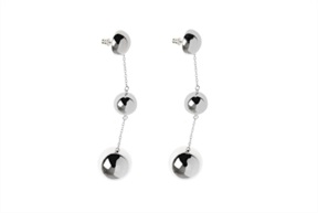 Earrings silver with shiny spheres Selezione Zanolli