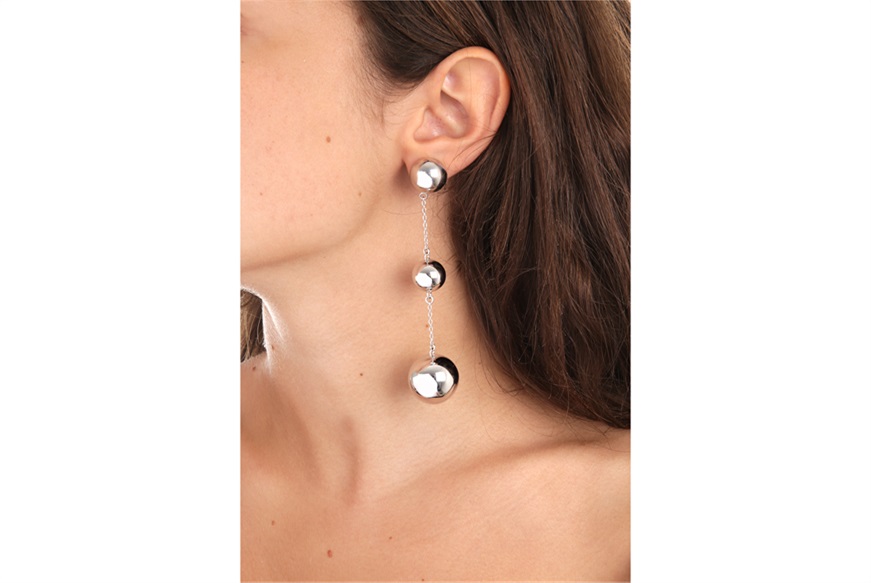 Earrings silver with shiny spheres Selezione Zanolli