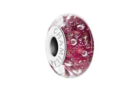 Charm Colori argento Murano merlot frizzante Chamilia