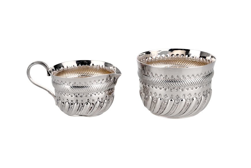 Sugar bowl and milkpot silver London (GB) 1887-1888 Selezione Zanolli