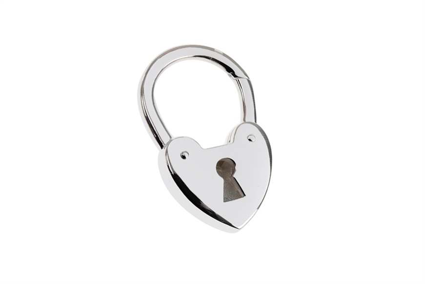 Keychain silver carabiner with heart-padlock Selezione Zanolli