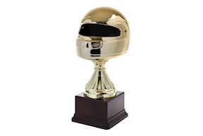 Trofeo Casco in ceramica dorata con base in plastica Selezione Zanolli