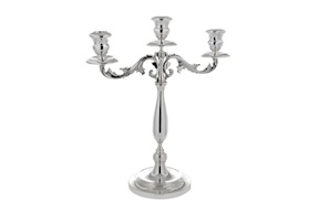 Candlestick silver with three flames in Baroque style Selezione Zanolli