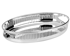 Cestino pane ovale argento trilaminato a galleria Selezione Zanolli