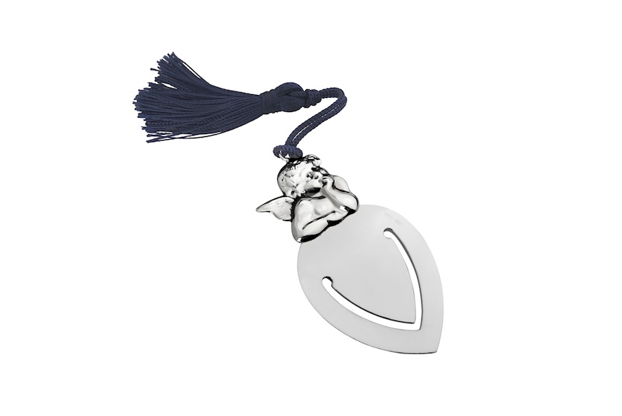 Bookmark silver with cherub and blue tessel Selezione Zanolli