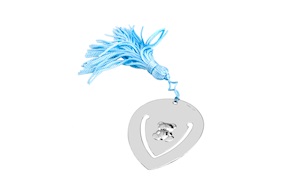 Bookmark silver with teddy bear and blue tassel Selezione Zanolli
