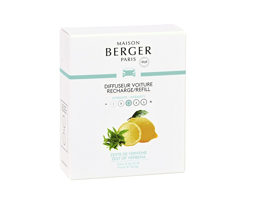 Ricarica diffusore auto 2 pezzi alla fragranza Zeste de Verveine Maison Berger Paris